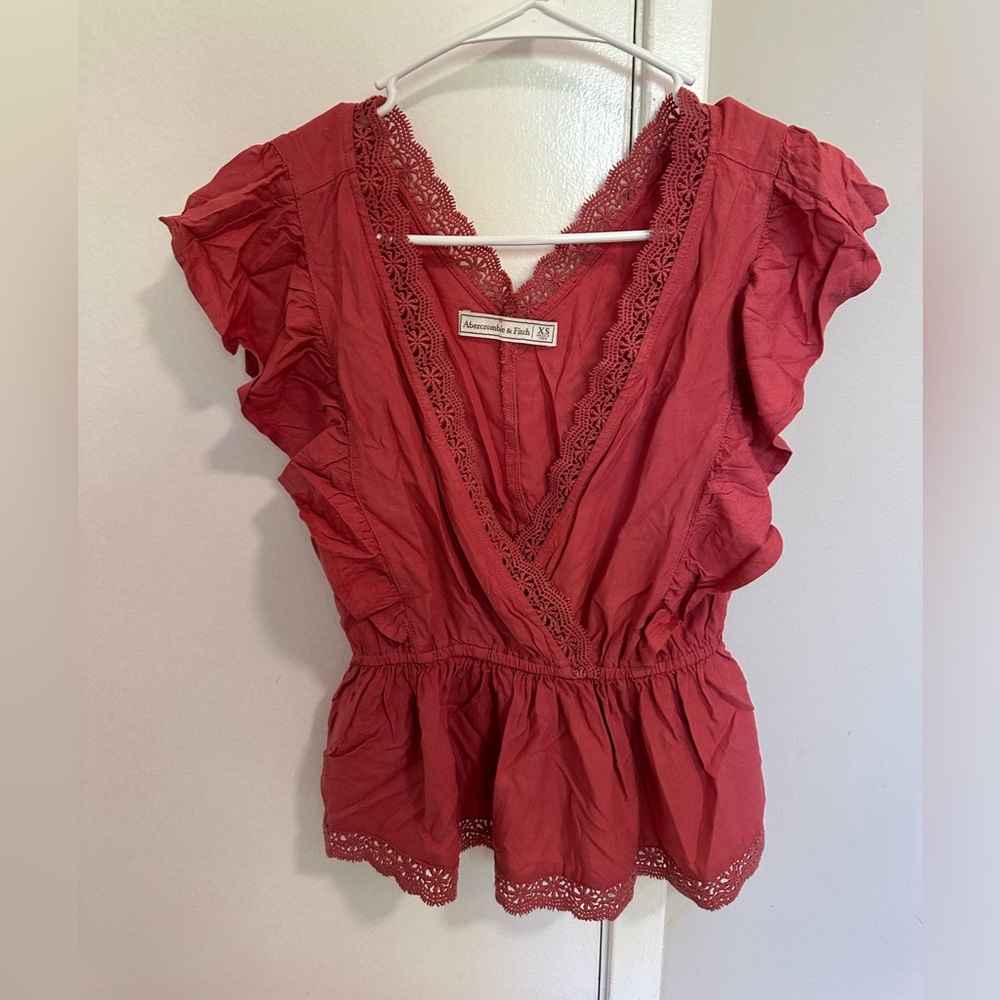 Abercrombie and Fitch Embroidered V Neck